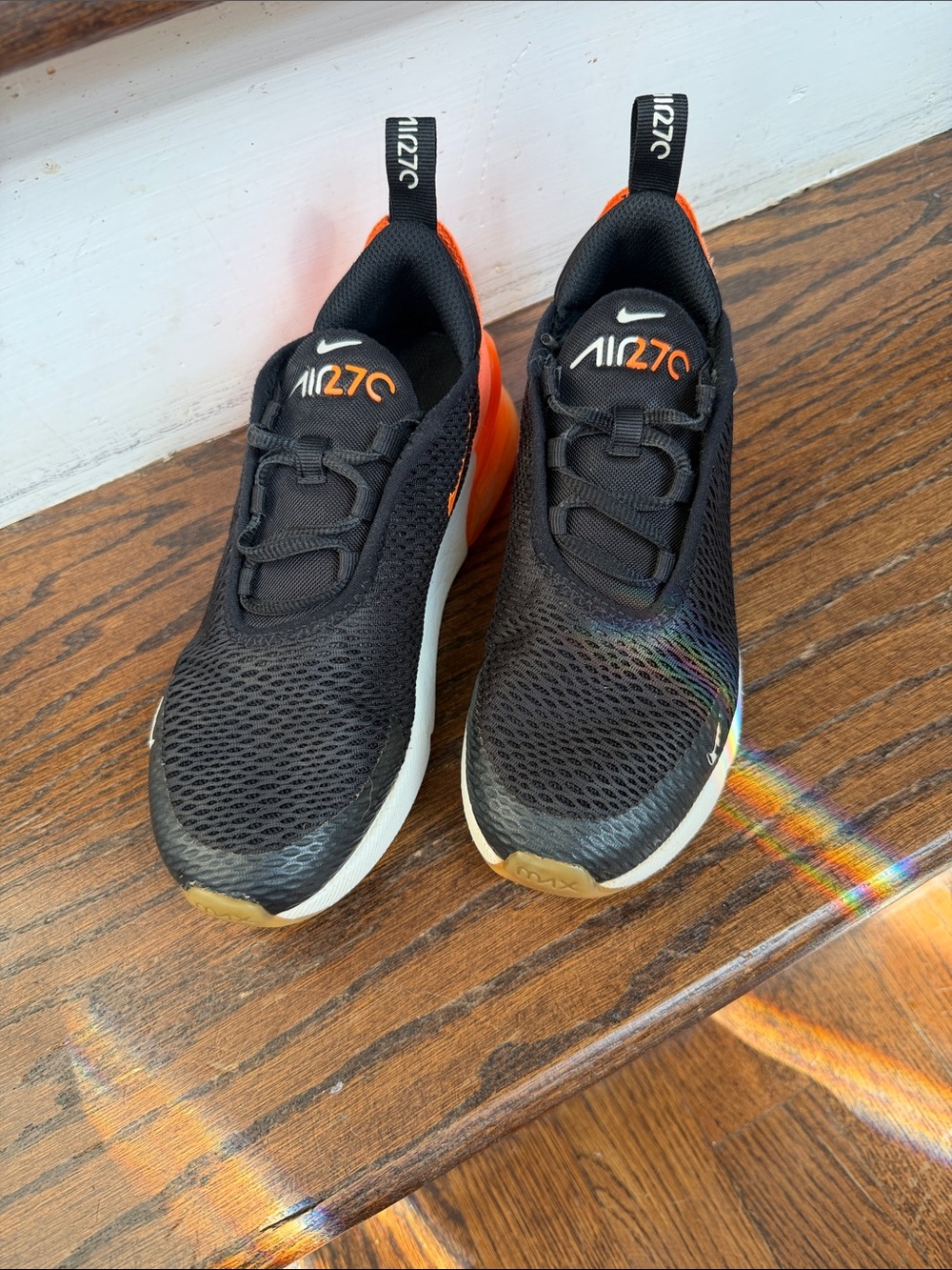 Nike Kids Black and Orange Slip-On Sneakers